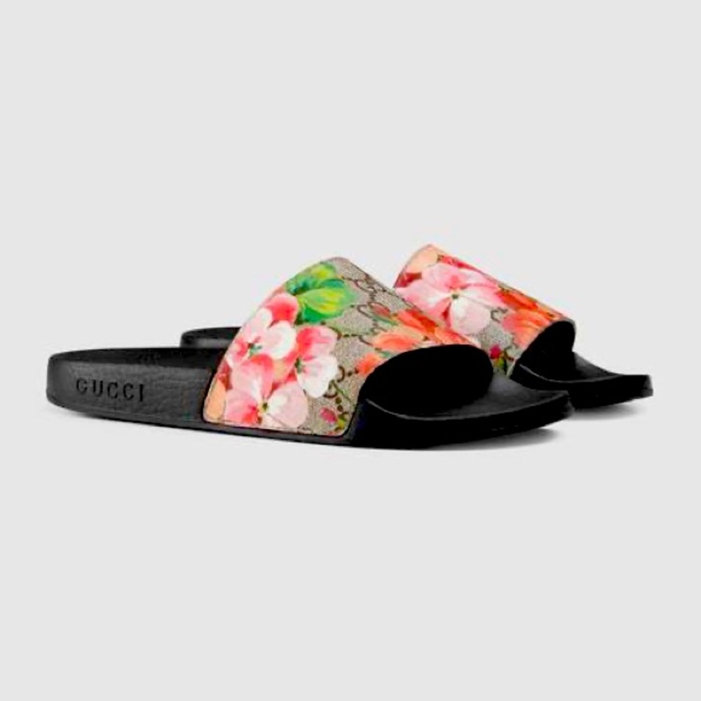 GG blooms supreme floral slide sandals